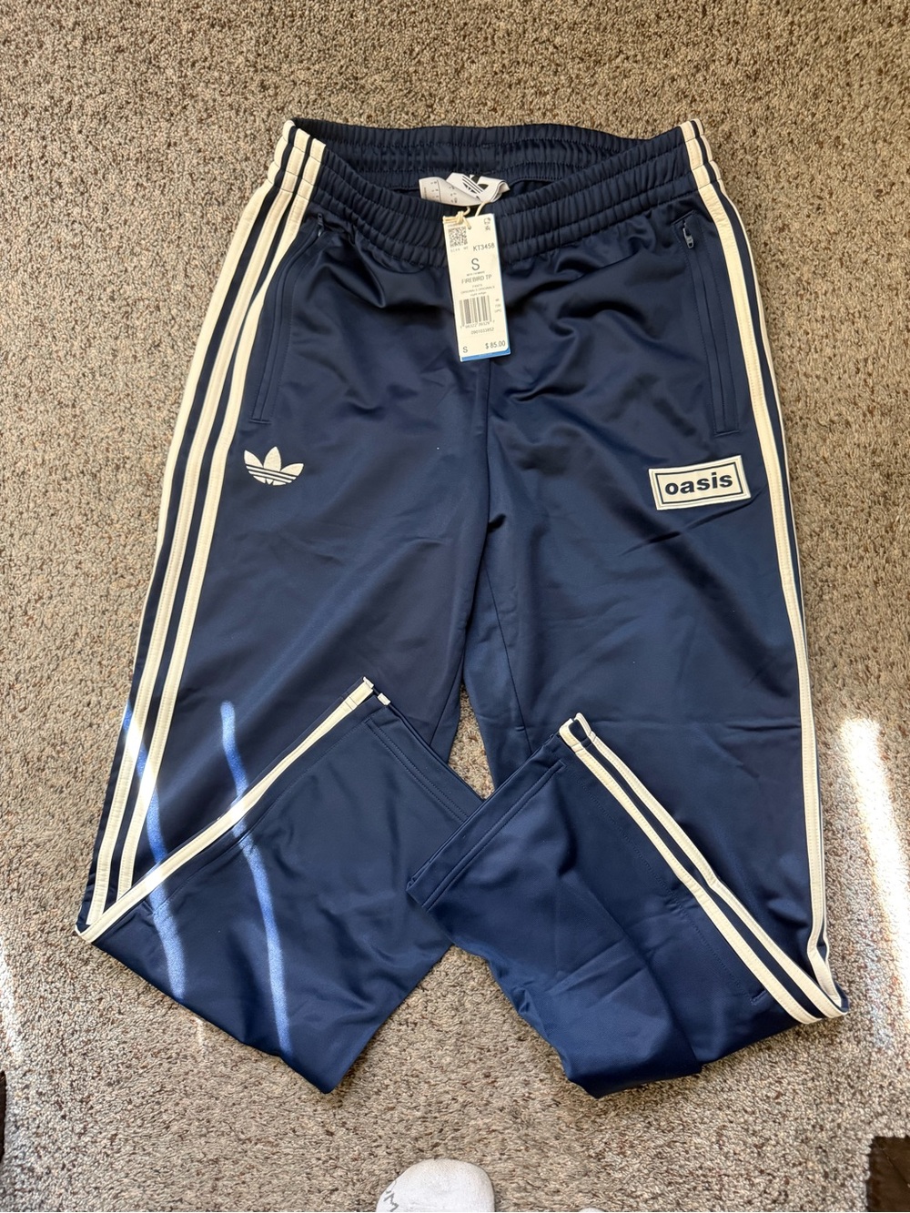 Adidas/oasis firebird navy track pants bnwt
